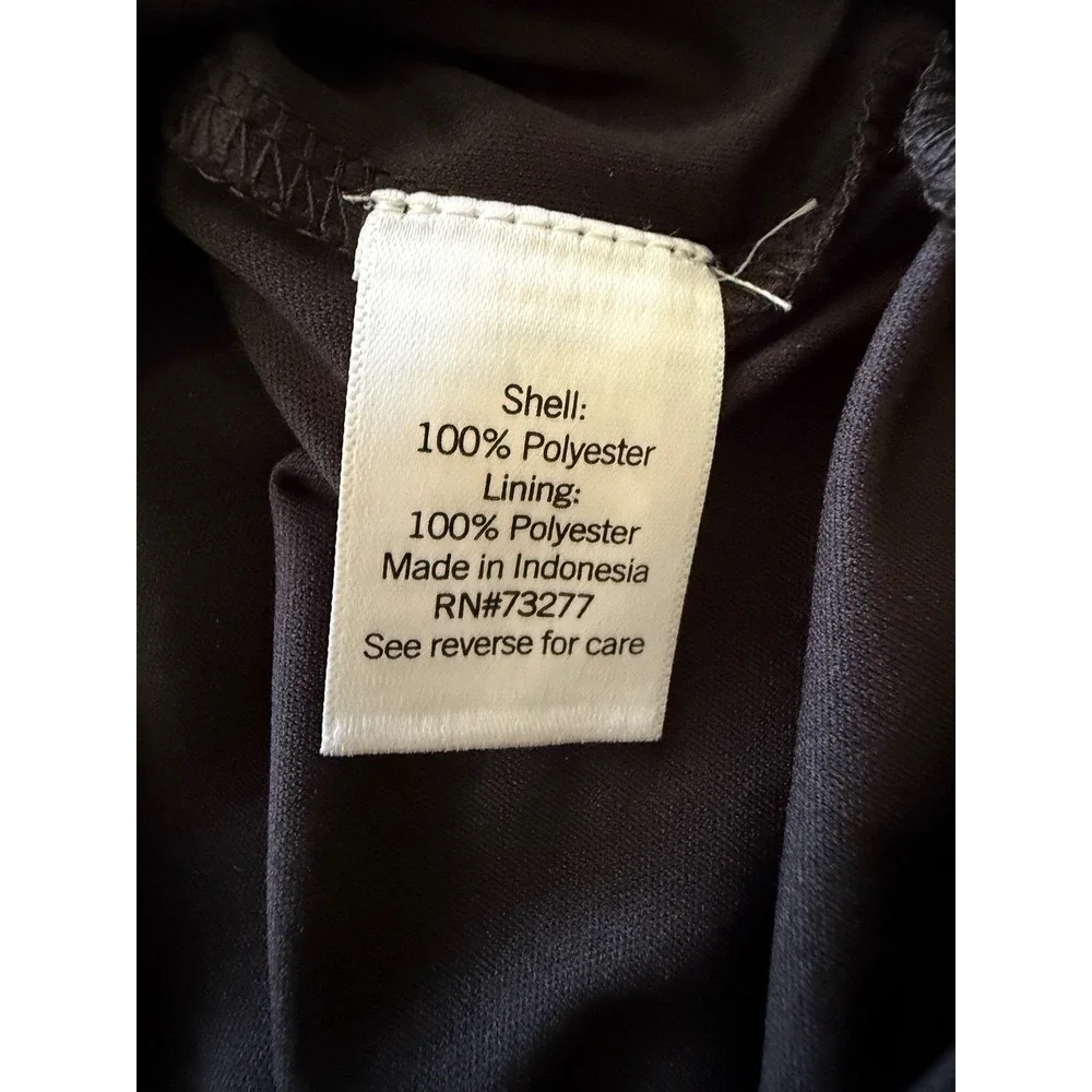 NINE WEST Shift‎ Dress Balloon Sleeve Black Chiffon Pleated Button Accent  XS